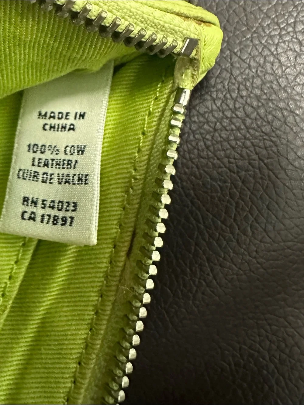 BANANA REPUBLIC Green Perforated Zip Wristlet Clutch Zipper